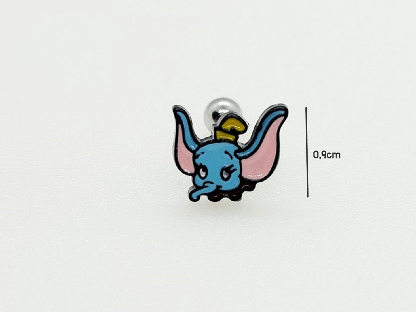 Dumbo Inspired Character Cute Baby Elephant Surgical Steel Piercing - Kawaii Animal Helix Stud Earring
