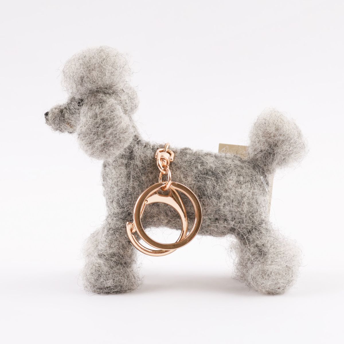 Handmade Needle Felted Wool Poodle Keychain - Cute Dog Bag Charm from Nepal (4 Colors)