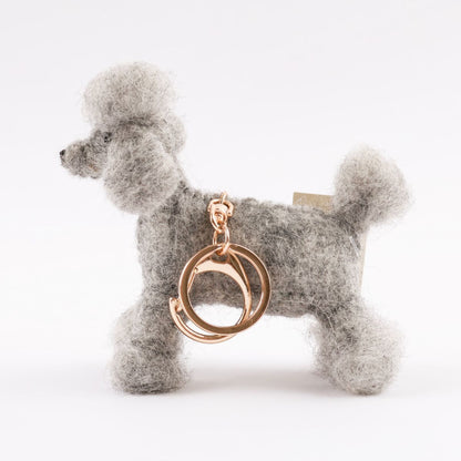 Handmade Needle Felted Wool Poodle Keychain - Cute Dog Bag Charm from Nepal (4 Colors)
