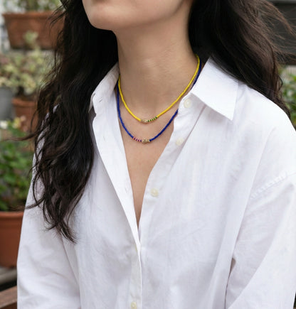 Handmade Seed Bead Fish Choker Necklace - 7 Colors Summer Beach Layering Jewelry