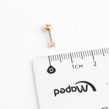 Micro CZ Triangle & Square Surgical Steel Barbell Piercing — 3 Colors