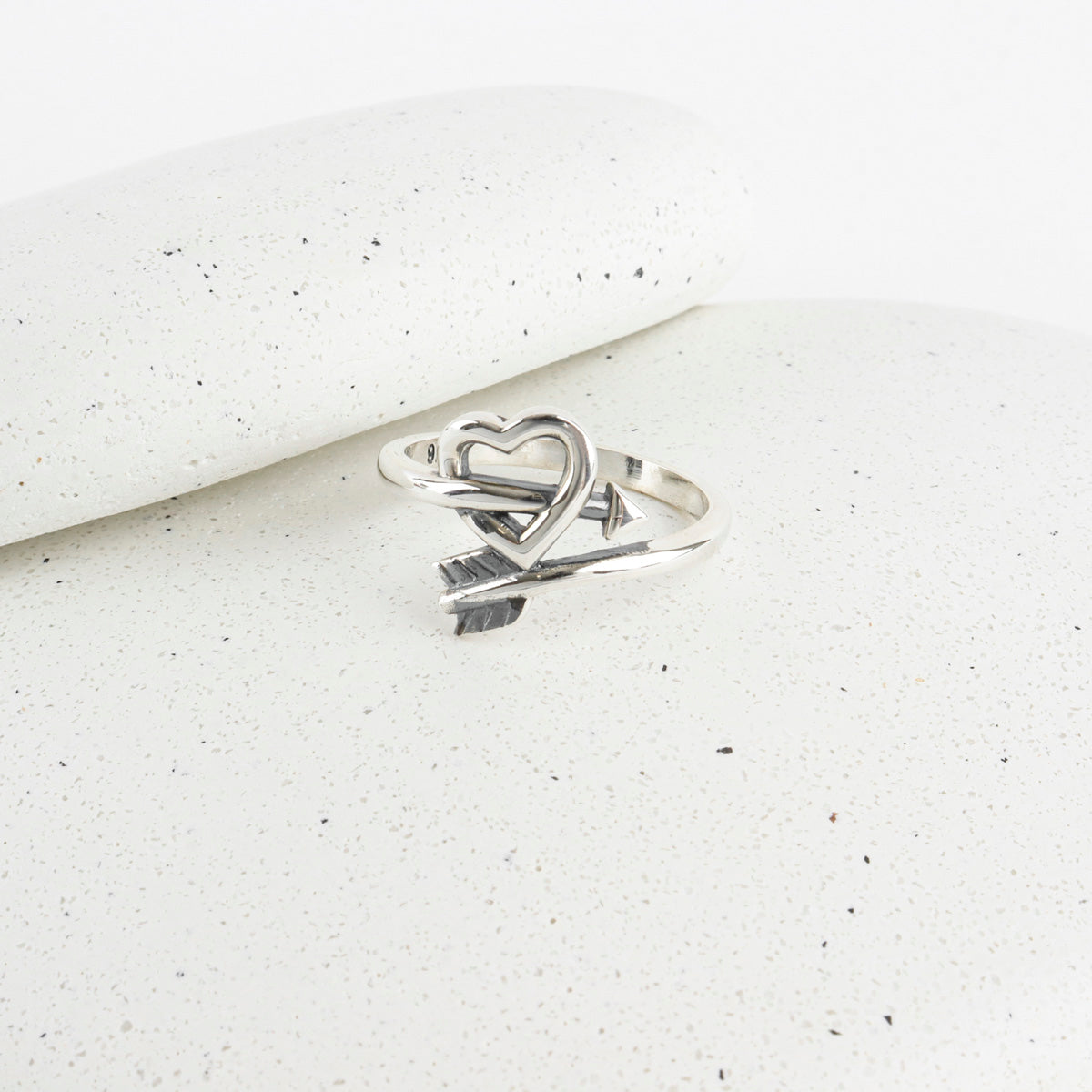 925 Sterling Silver Vintage Ring - Claddagh, Cupid Arrow & Heart Cross