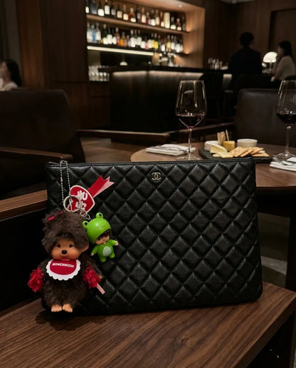 Monchhichi Cheerleader Plush Keychain Bag Charm | Yellow & Red