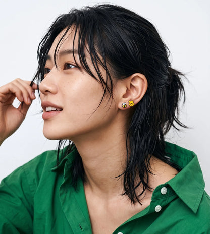 Vintage Winnie the Pooh Enamel Stud Set (4-Piece) | K-Style Kidult Earrings