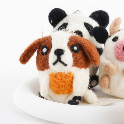 Handmade Nepal Wool Felt Animal Keychain - 5 Styles Bag Charm