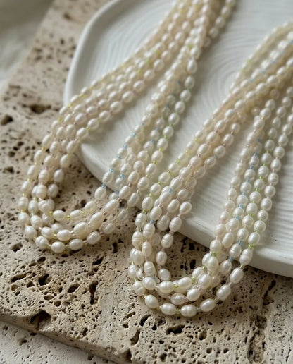 Real Freshwater Pearl & Color Bead Choker Necklace | Y2K Kitsch Neck Stack