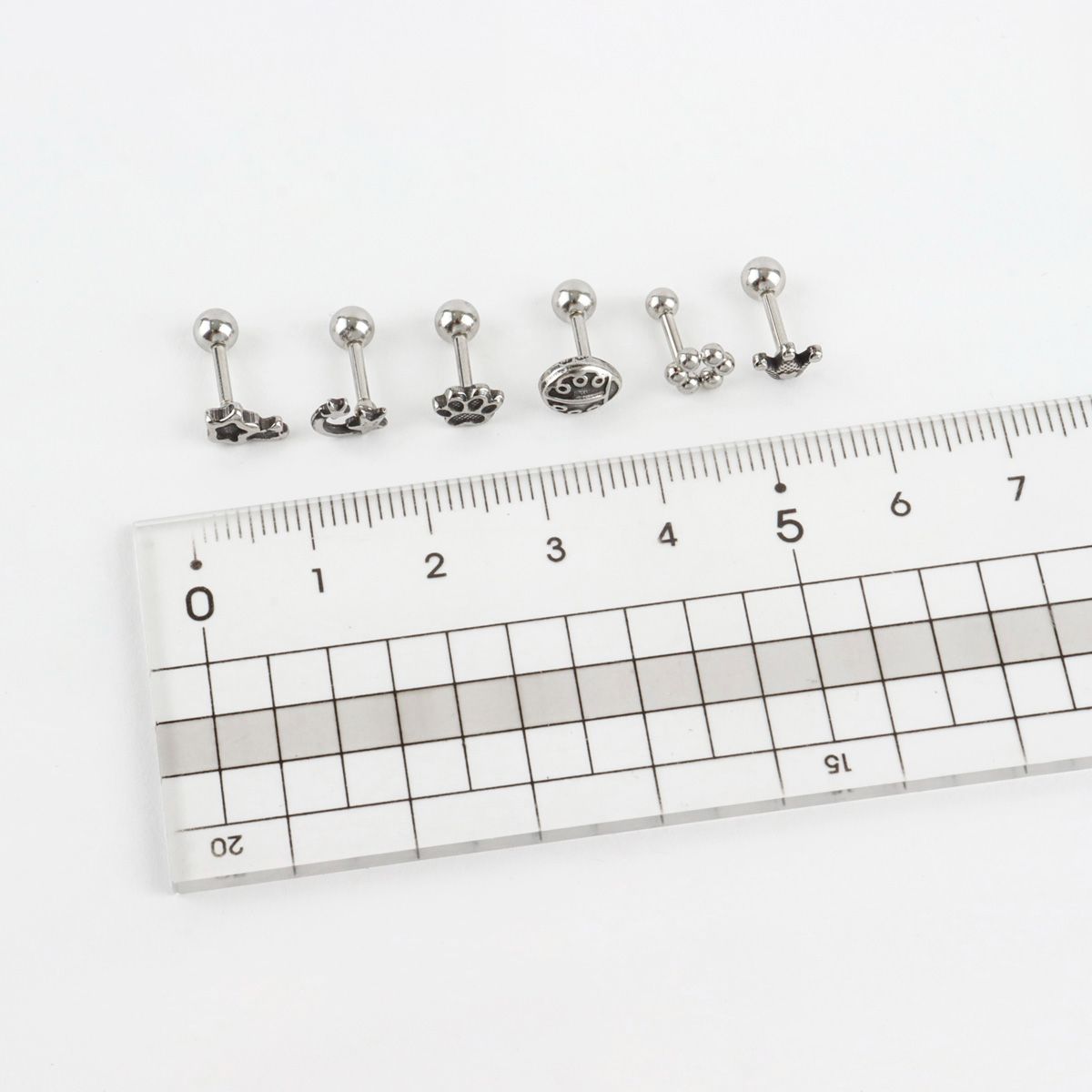 Surgical Steel Antique Piercing - 6 Designs Star Moon Paw Crown | Cartilage Helix Tragus Stud