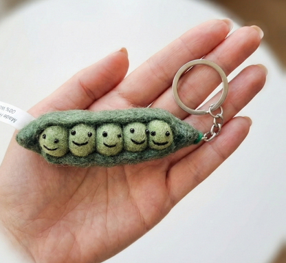 Handmade Nepal Wool Felt Vegetable Keychain Set - 5 Styles
