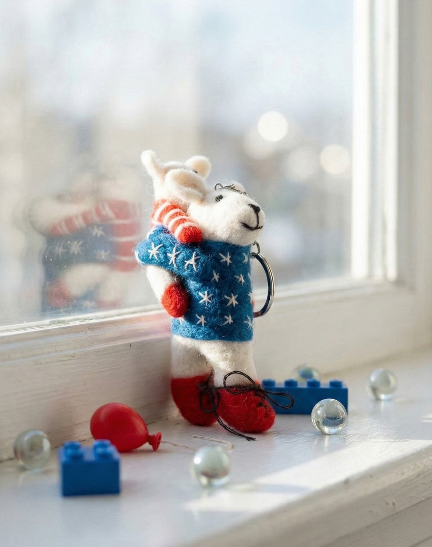 2026 Year of Horse Wool Felt Animal Keychain - Handmade Nepal