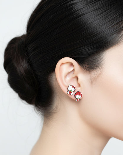 Hello Kitty Strawberry Barbell Stud Set | Surgical Steel Piercing
