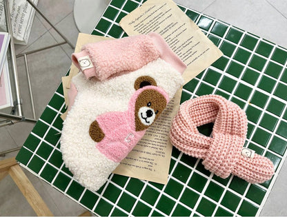 Cozy Bear Fleece Dog T-Shirt - Premium Made in Korea Winter Pet Apparel (XS to 2XL) | 3 Colors