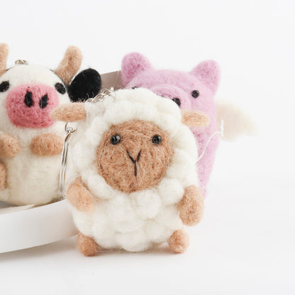 Handmade Nepal Wool Felt Animal Keychain - 5 Styles Bag Charm