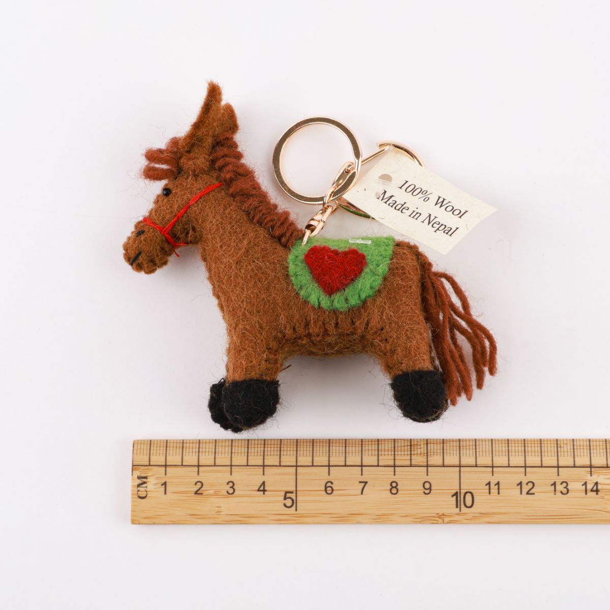 Nepal Handmade Wool Felt Lucky Horse Keychain - Bag Charm Gift
