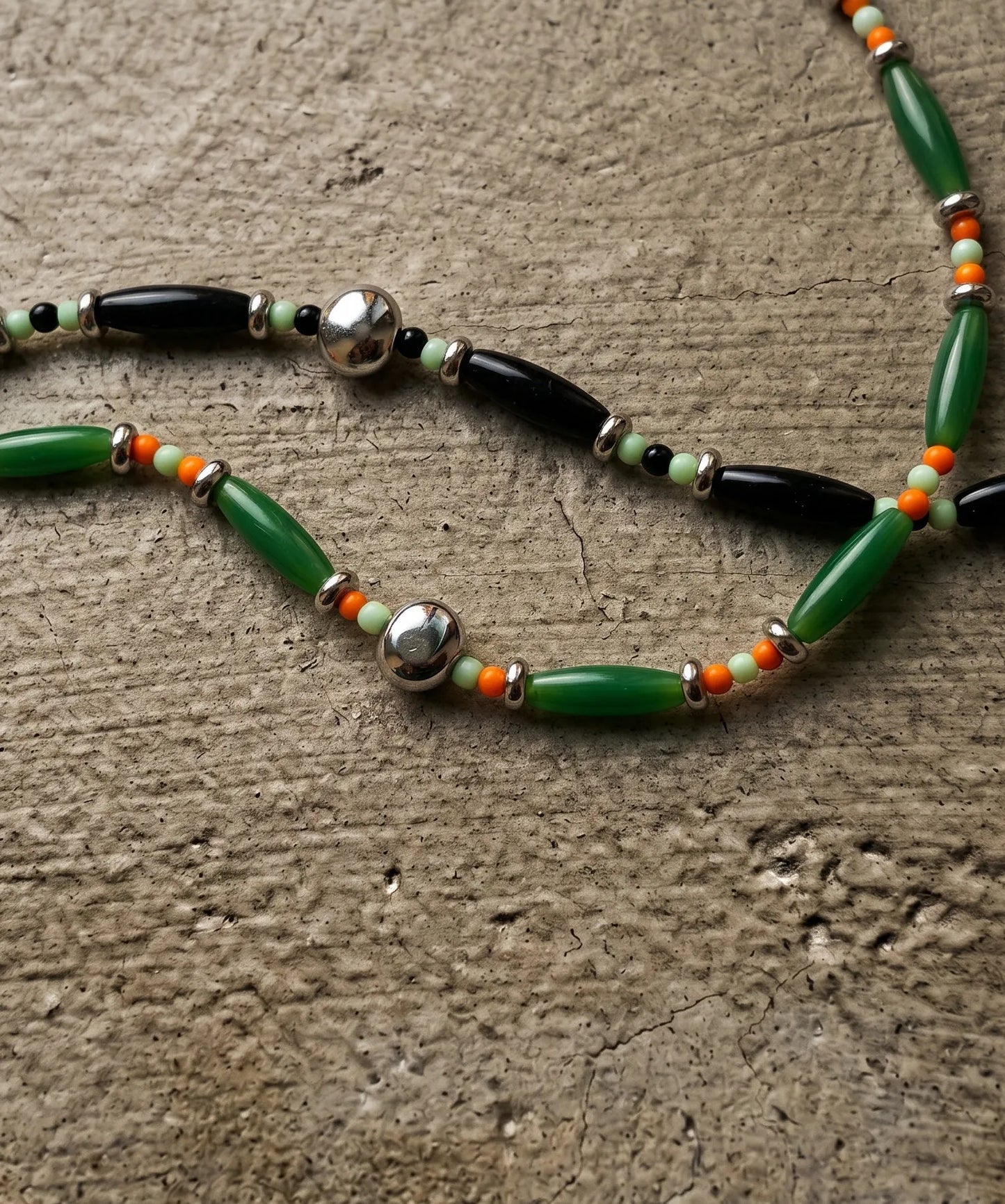 Oval Glass Bead Necklace | K-Style Stack · 4 Colors
