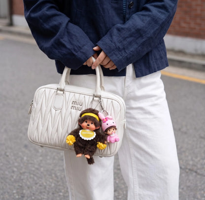 Monchhichi Cheerleader Plush Keychain Bag Charm | Yellow & Red