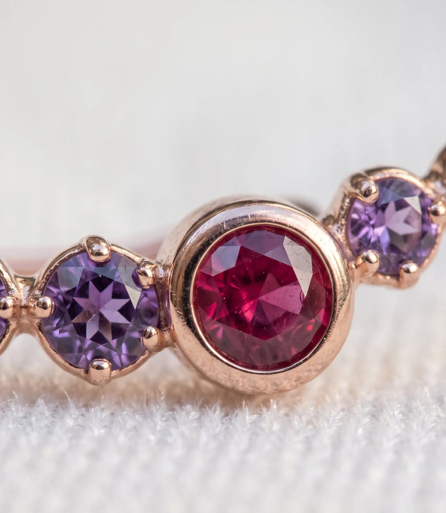 925 Silver Rose Gold Bezel Gemstone Ear Climber Earrings