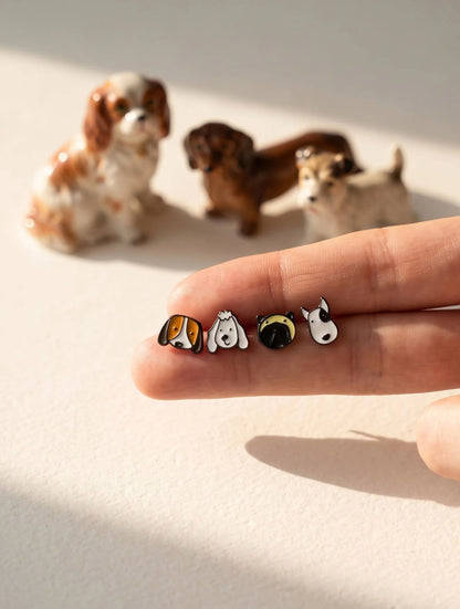 Black Cat & White Cat Mismatch Earrings — The Curated Ear Duo