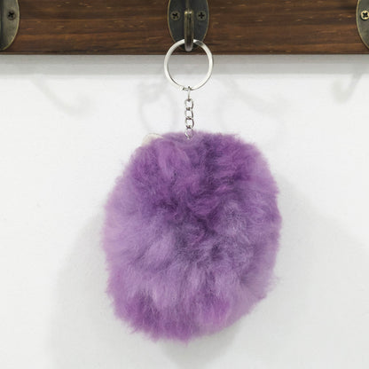 Real Alpaca Fur Fluffy Handcrafted Keychain Bag Charm