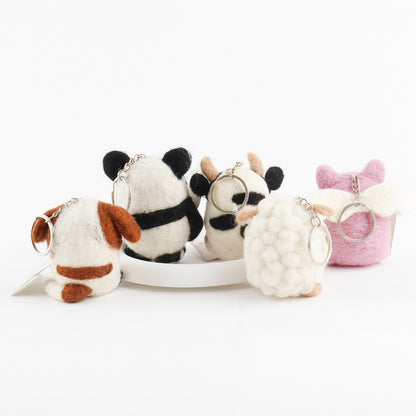 Handmade Nepal Wool Felt Animal Keychain - 5 Styles Bag Charm