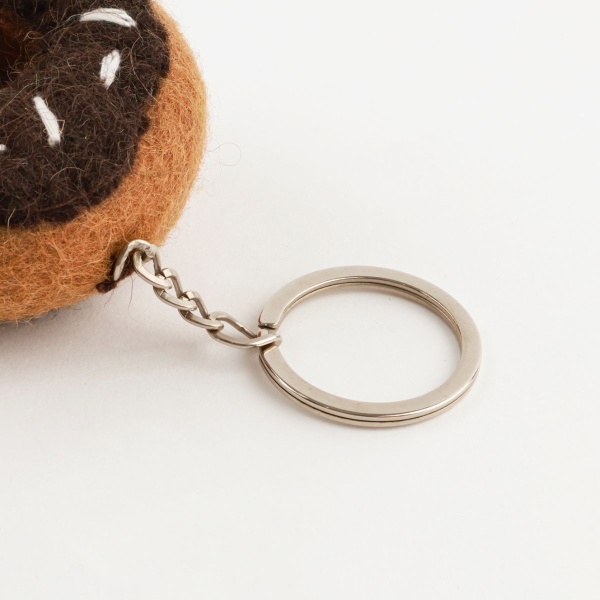 Nepal Handmade Wool Felt Foodie Keychain - Donut Cookie Fries Bag Charm