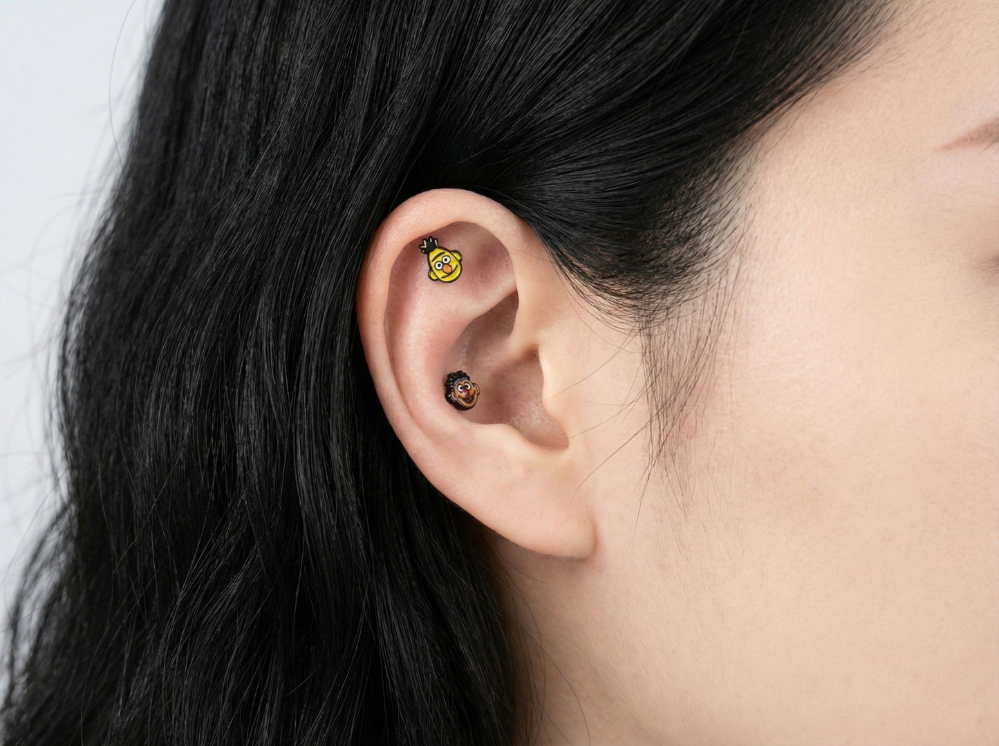 Sesame Street Barbell Earrings - Surgical Steel | Elmo, Cookie Monster, Bert & Ernie | Korean Made