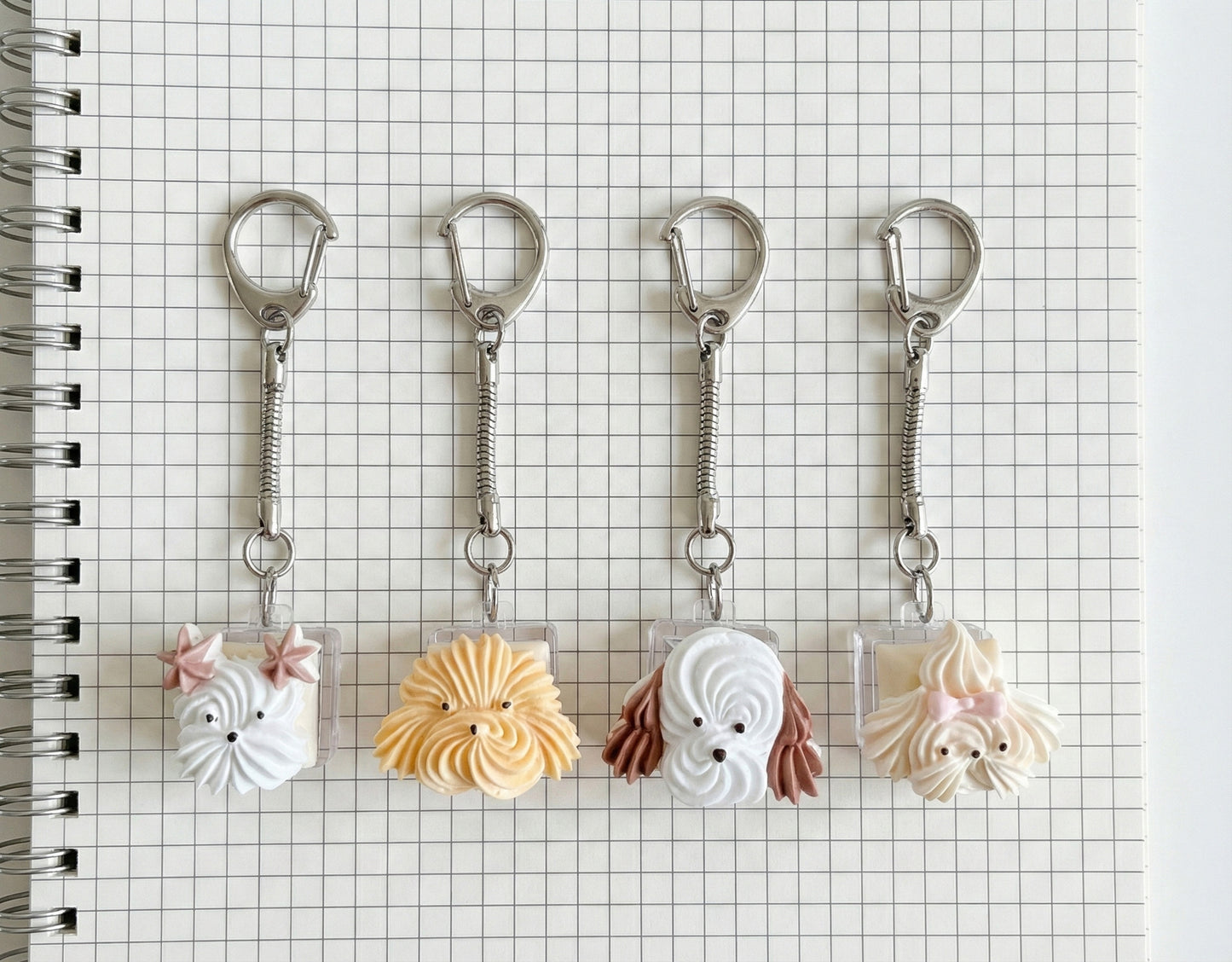 Meringue Dog Keycap Keychain - 4 Breeds | Korean Handmade