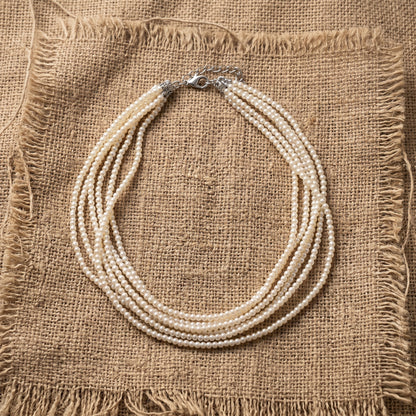 5-Strand Pearl Choker Necklace | Layered Pearl Necklace for Women