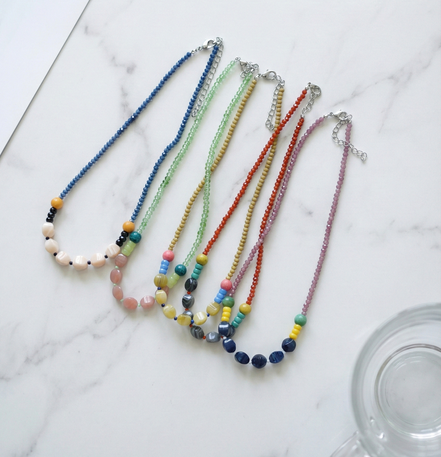Colorful Beaded Choker Necklace - Y2K Summer Aesthetic Jewelry (5 Colors)