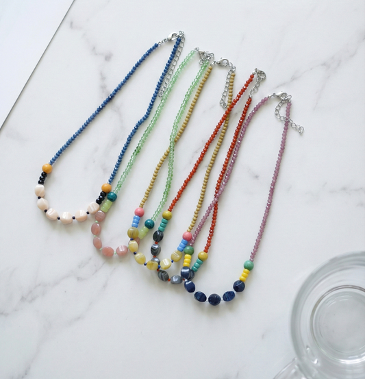 Colorful Beaded Choker Necklace - Y2K Summer Aesthetic Jewelry (5 Colors)