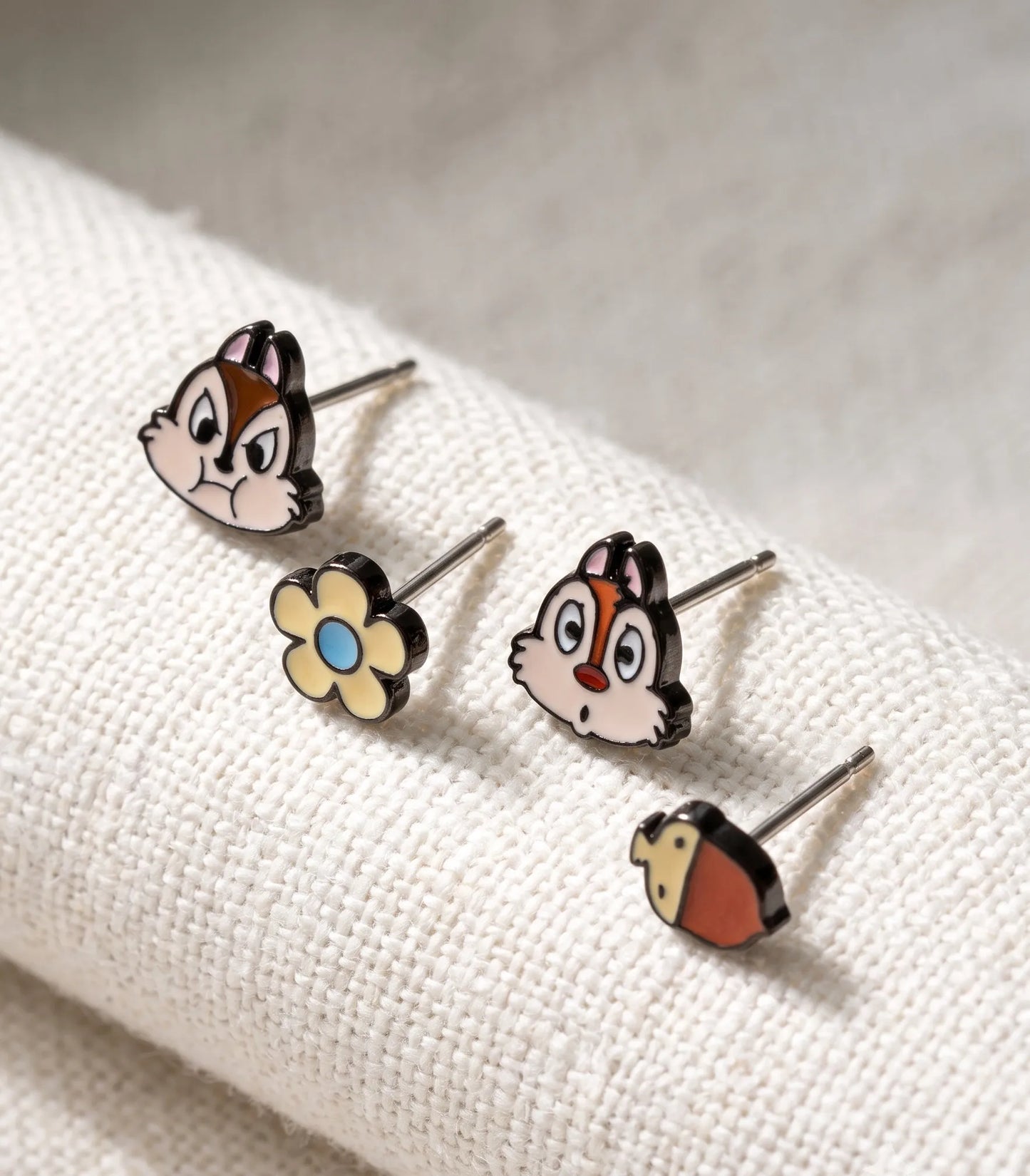 Chip 'n Dale 4-Piece Enamel Stud Set — Mix, Stack, Mismatch