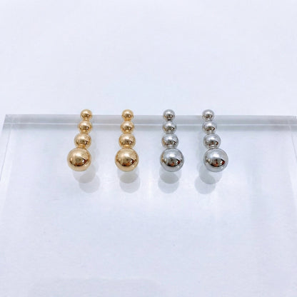 Blank product background for 4-tier graduated sphere bar earrings
