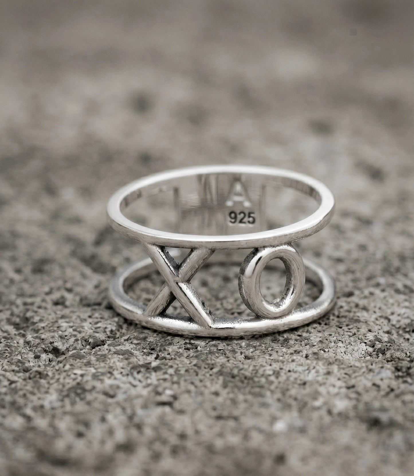 Chunky XO 925 Sterling Silver Bold Wide Band Ring | Handmade Korea