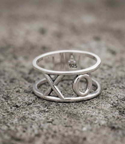 Chunky XO 925 Sterling Silver Bold Wide Band Ring | Handmade Korea