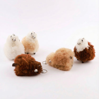 Handmade Real Alpaca Fur Keychain from Peru - 5 Colors Bag Charm