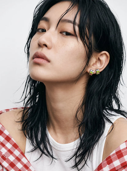 Keroppi Enamel Studs — K-Style Ear Stack