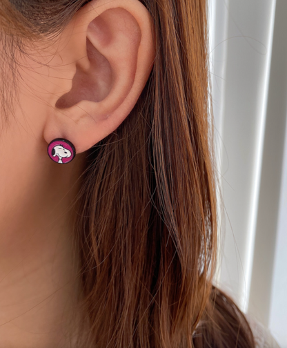 Handmade Snoopy, Woodstock, Lucy & Charlie Brown Studs – 4-Pair Silver Post Set