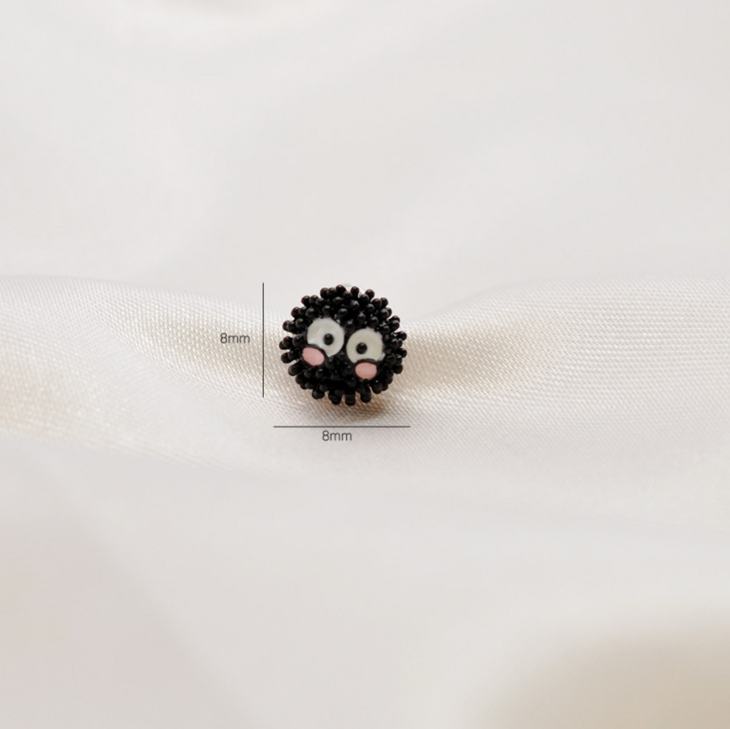 Soot Sprite Susuwatari Barbell Earrings – Studio Ghibli Inspired Surgical Steel | 8TTITTO8