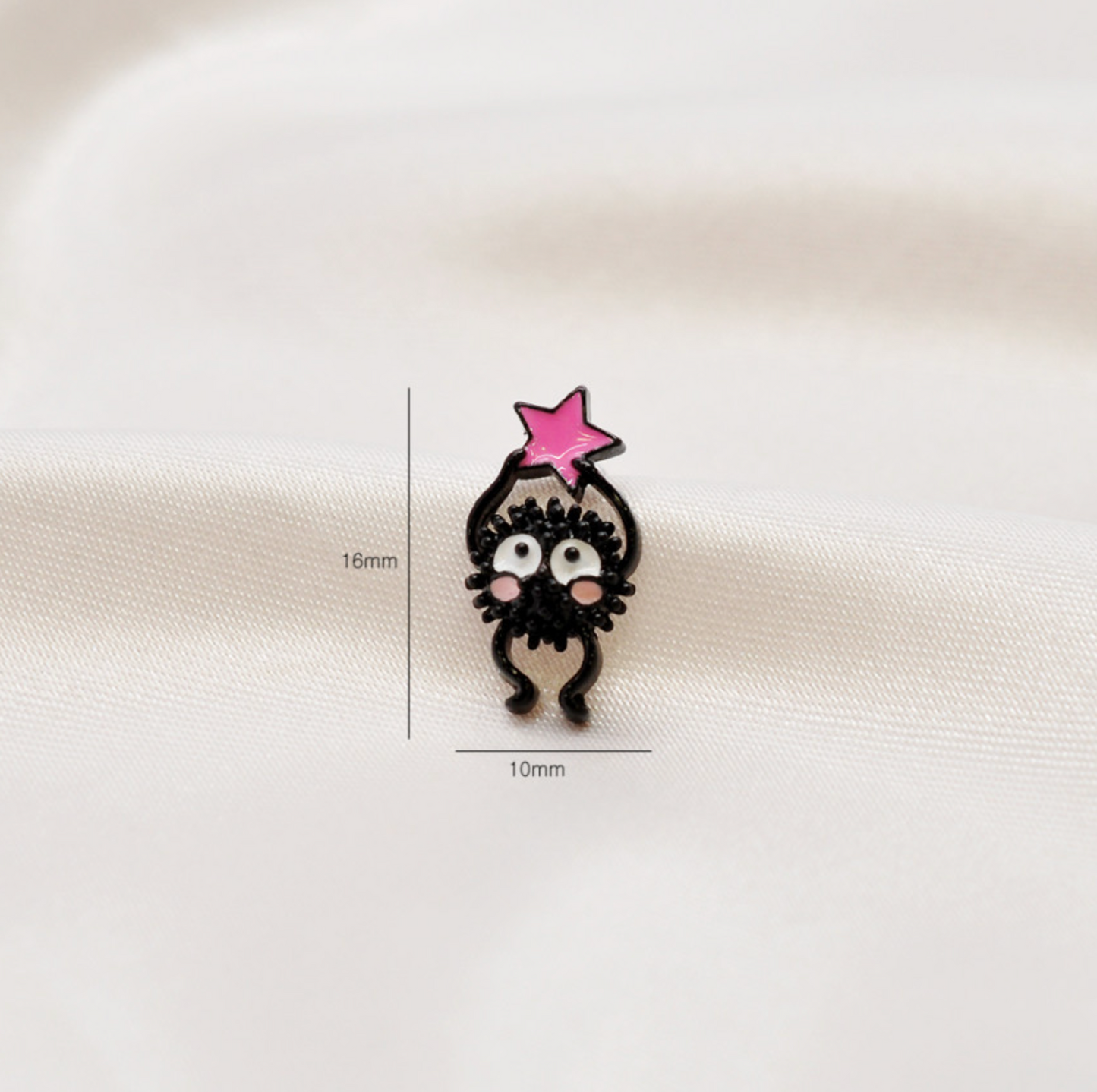 Soot Sprite Susuwatari Barbell Earrings – Studio Ghibli Inspired Surgical Steel | 8TTITTO8