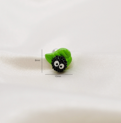 Soot Sprite Susuwatari Barbell Earrings – Studio Ghibli Inspired Surgical Steel | 8TTITTO8
