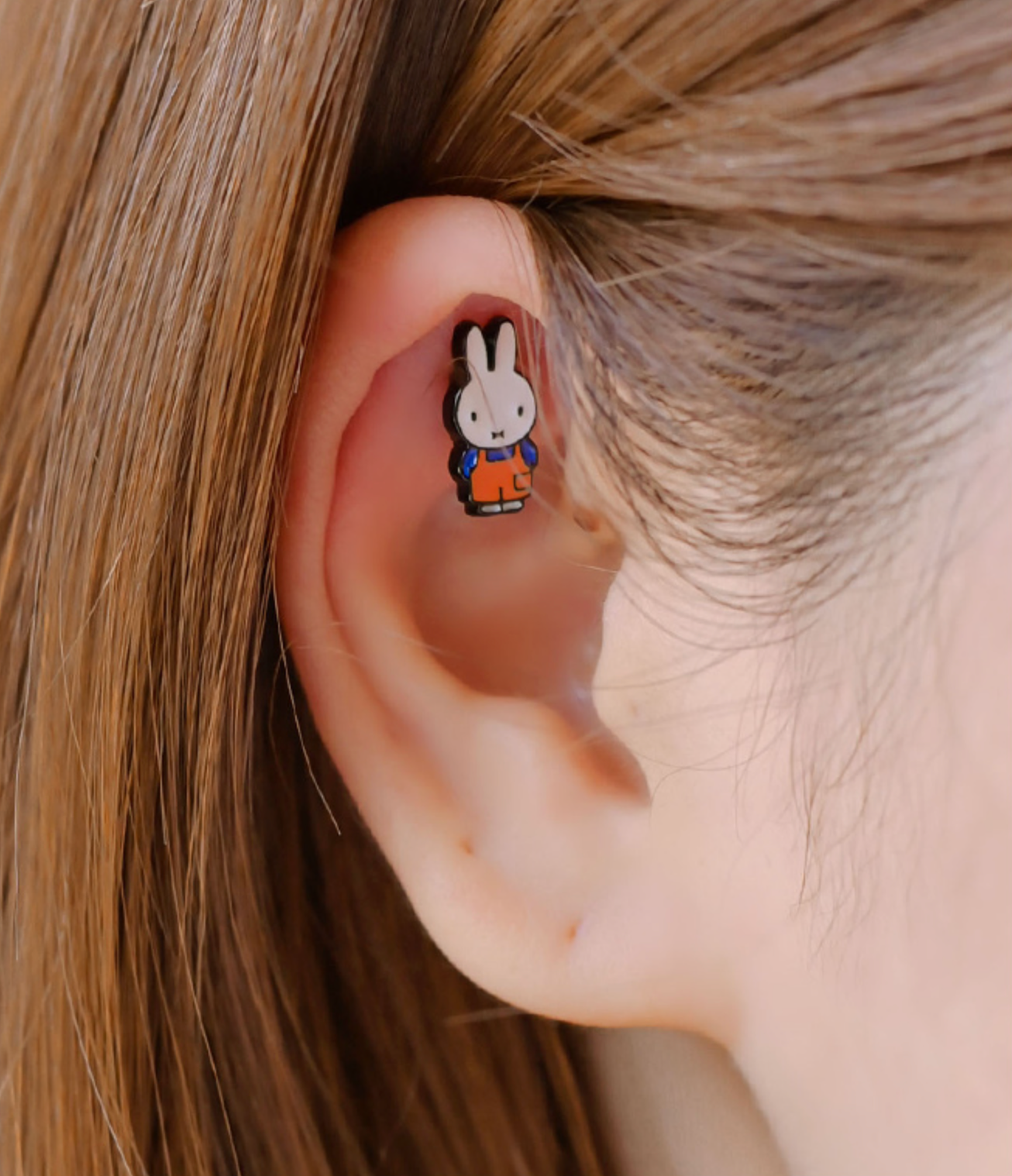 Miffy-Inspired Bunny Balloon Barbell | Kawaii Inner Conch Piercing | Made in Korea
