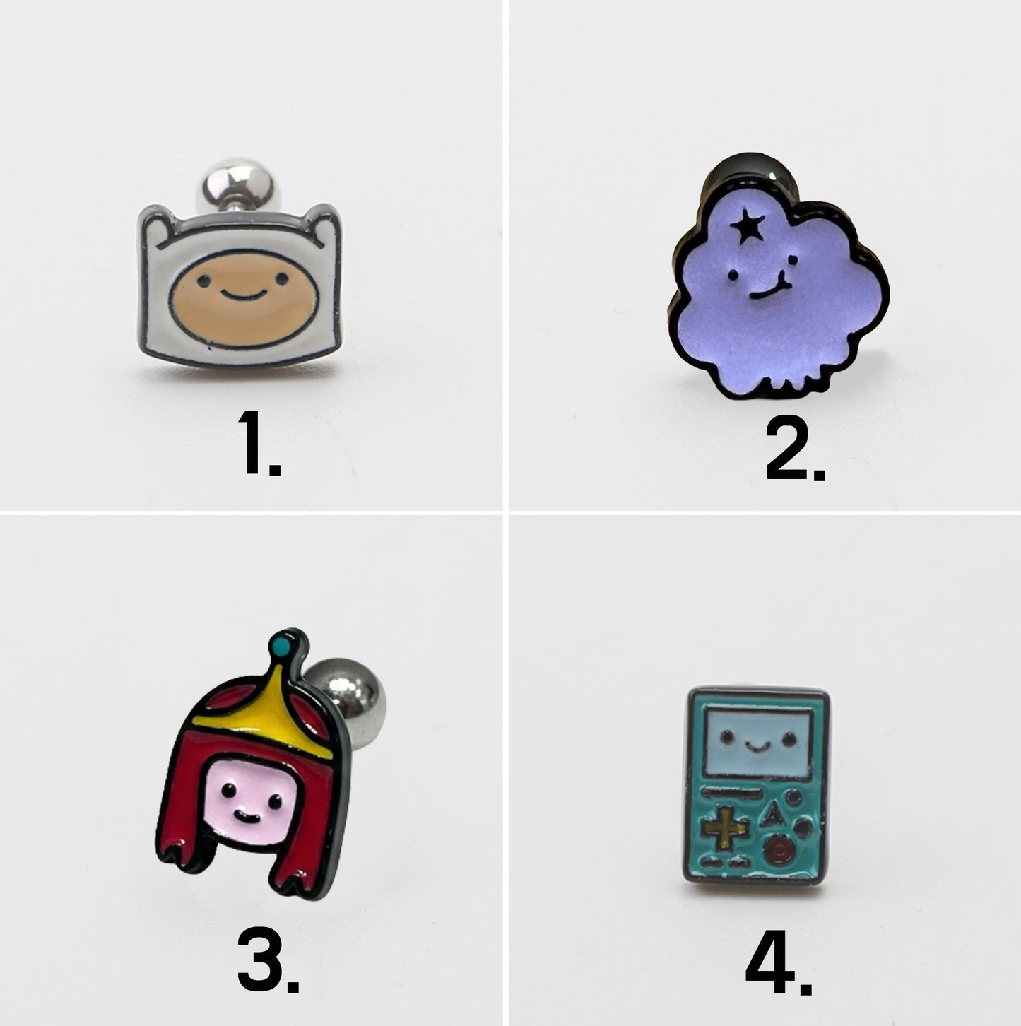 Adventure Time Inspired Character Barbell Earrings – Handmade