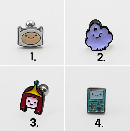 Adventure Time Inspired Character Barbell Earrings – Handmade
