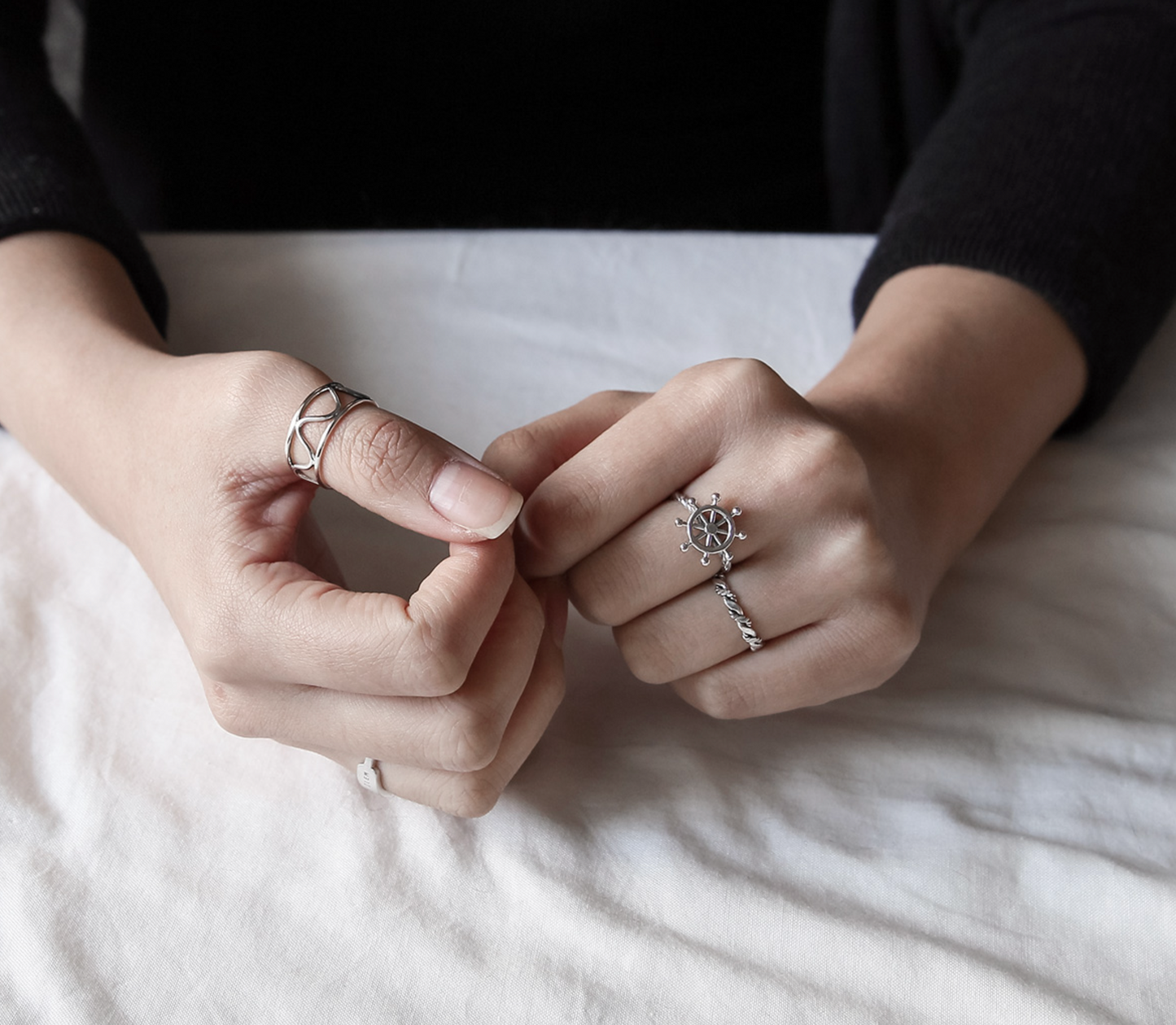 925 Steering Wheel Ring – Captain of My Life Jewelry in Silver US Size 4-13