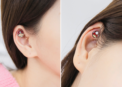 Super Mario Question Box/Star Barbell Ball Earring (Handmade in Korea)