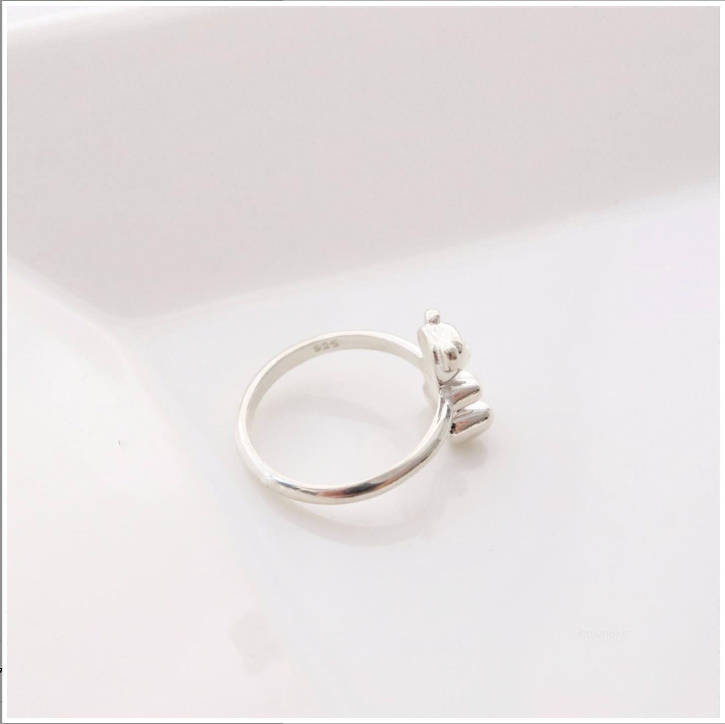 925 Sterling Silver Teddy Bear Ring – Cute Unique Adjustable Gift for Women & Girls