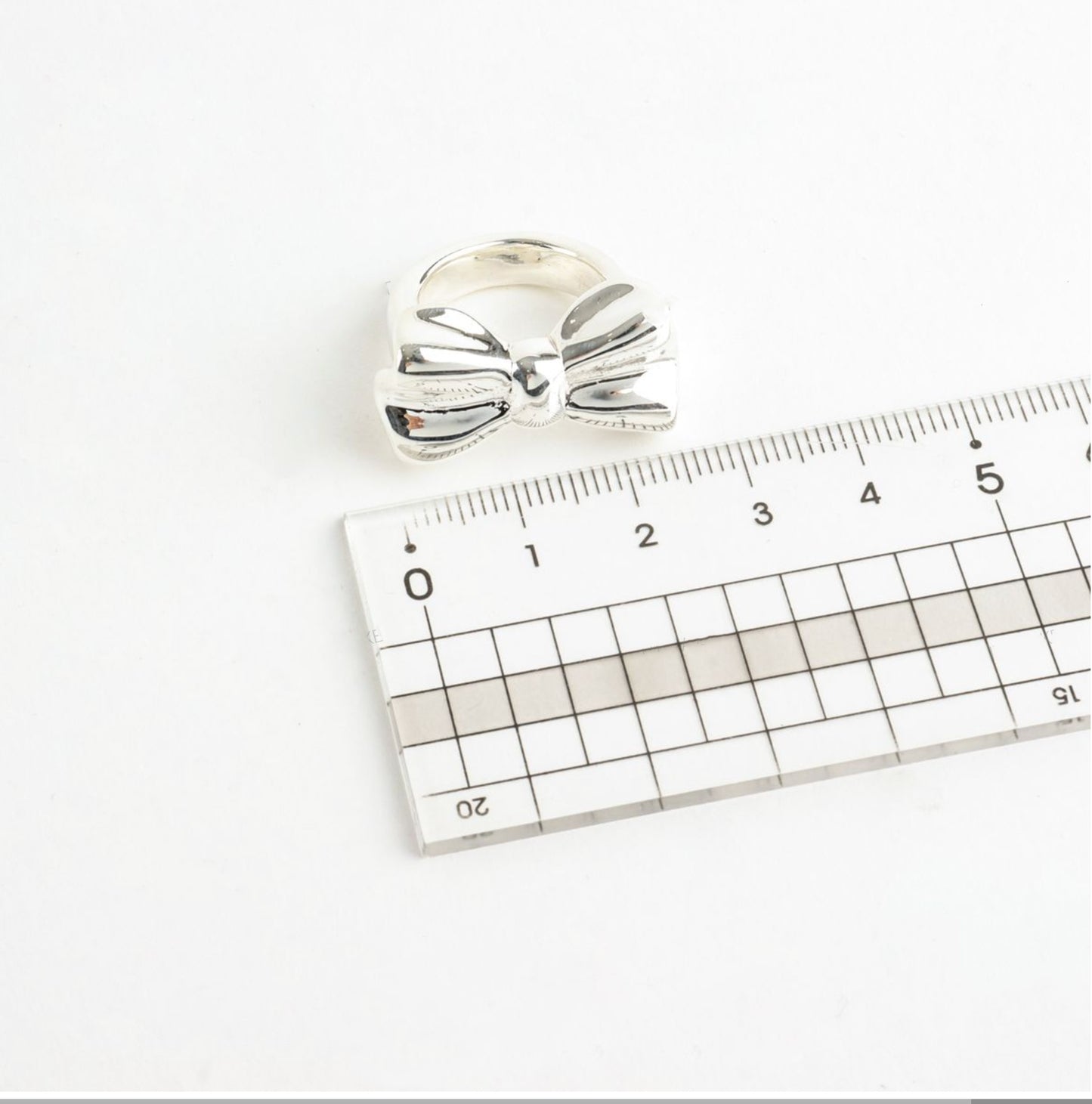 925 Sterling Silver Chunky Silver Bow Ring, Cute Statement Ribbon Ring