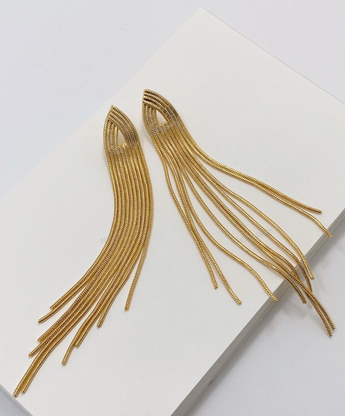 Long Chain Tassel Earrings - Titanium Post Shoulder Duster