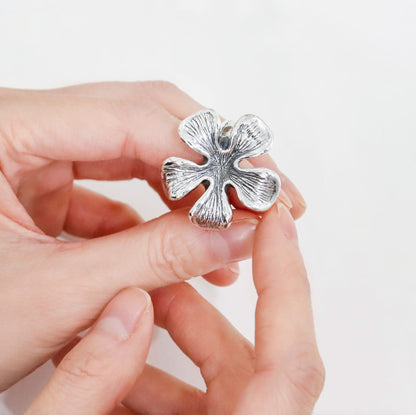 925 Sterling Silver Floral Ring - Delicate Flower Band for Women