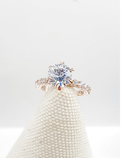 CZ Solitaire Eternity Band - Engagement & Anniversary Ring