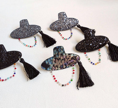 Korean Gat Hair Clip - Glitter & Nacre Pattern with Tassel